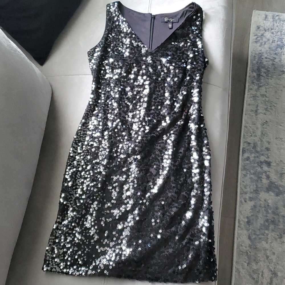 Jessica Simpson squence black cocktail dress